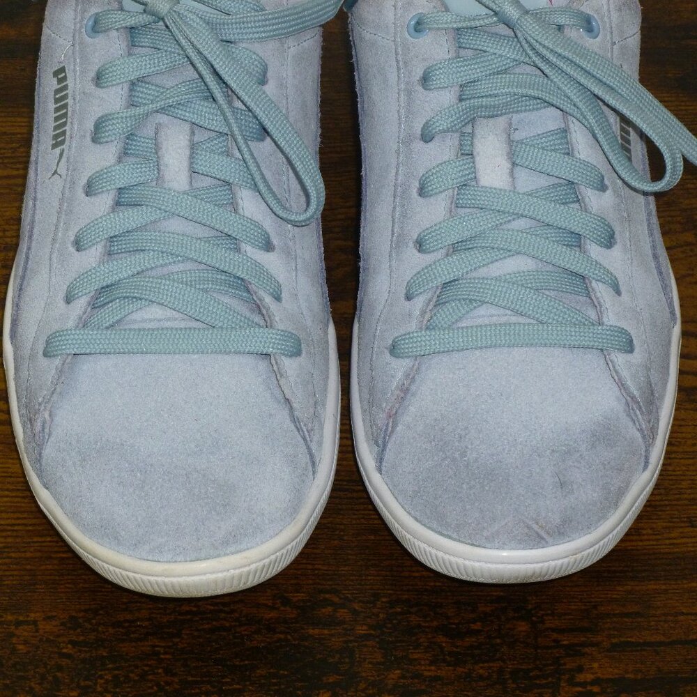 Puma Vikky v2 Suede Sneakers in Light Blue Suede - Picture 5 of 14